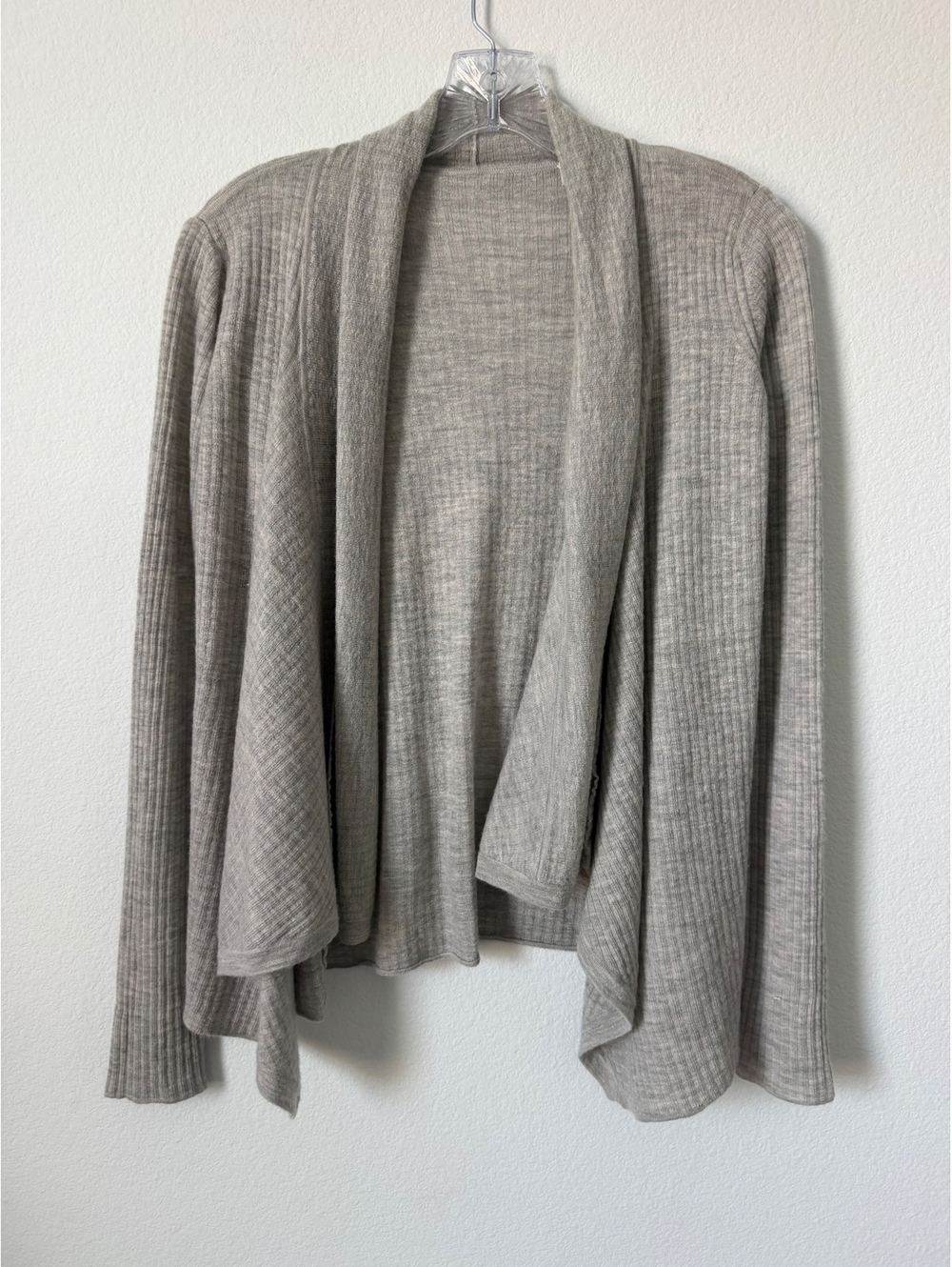 VINCE Wool/Cashmere Long Sleeve Open Front Gray Cardigan Sweater Women's Size M